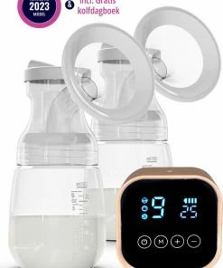 Babeza Dubbele Elektrische Borstkolf - 2x180ml Babyfles - USB Oplaadbaar - Incl. Kolfdagboek
