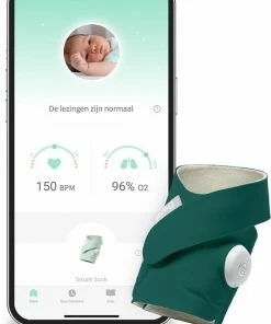 Owlet Smart Sock 3 - Babymonitor Met Zuurstof- & Hartslagmeter (0-18 Maanden) - Donkergroen