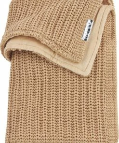 Meyco Herringbone Velvet Ledikant Deken - Warm Sand - 100x150cm