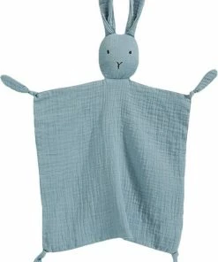 Merkloos Knuffeldoekje Konijn | Blauw | Katoen | Hydrofiel | Baby | Kind